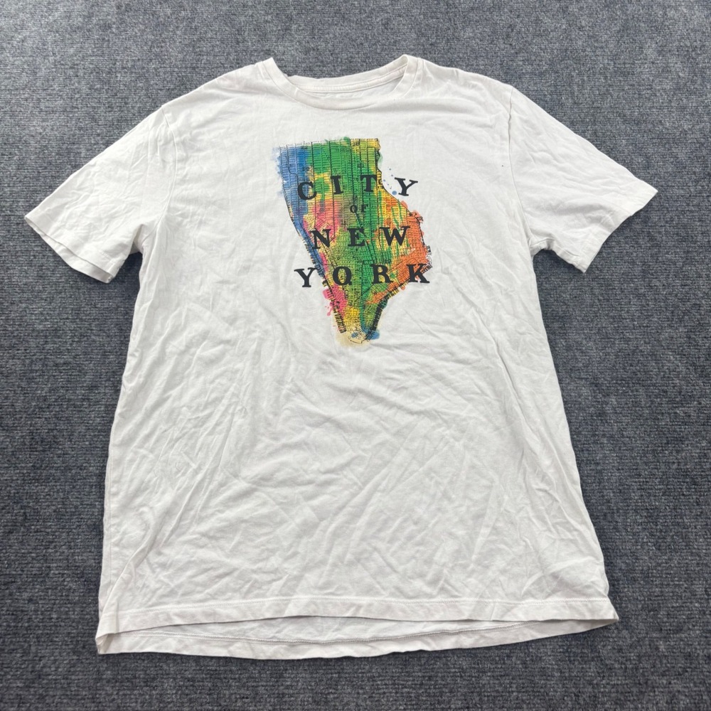 Gap T Shirt Large White City of New York Map Graphic Mens - Picture 3 of 8